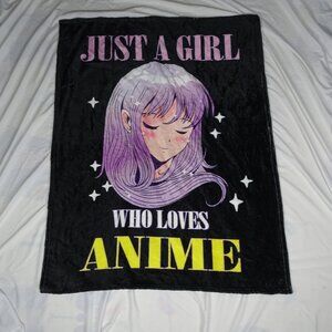 Just A Girl Who Loves Anime Throw Blanket 39inx49in